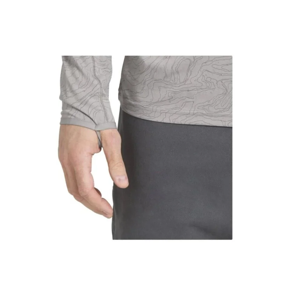 Eddie Bauer Men's S Gray Pattern Solarfoil Hoodie Lightweight Activewear